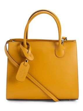 CHEVAL Made In Italy Leather Squared Satchel